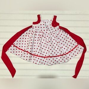Girl’s Dress 9 Months White Red Polka Dots Ribbon A-Line Casual Party Formal‎